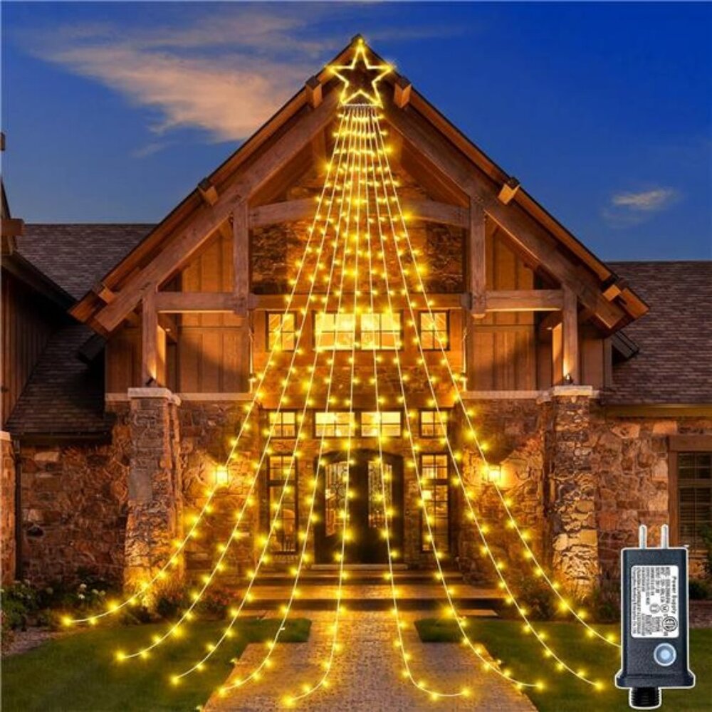 Christmas Decor Lights 344 LED 12FT Christmas Tree Lights with Topper Star